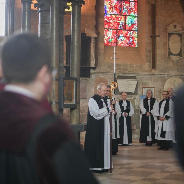 The Archbishop of Canterbury, The Most Rev. Justin Welby prays before a Choral Evensong to mark his visit to the Diocese of Chichester