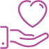 Hand and heart icon