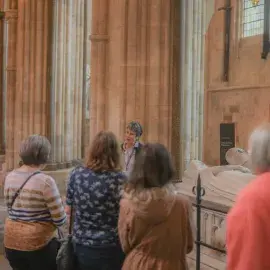 A group takes a guided tour