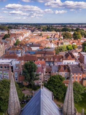 Cathedral view of Chichester from Spire