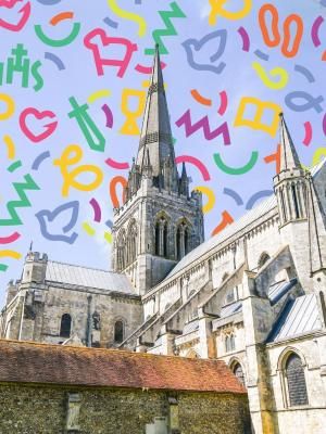 Cathedral with confetti