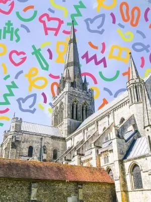 Cathedral with confetti