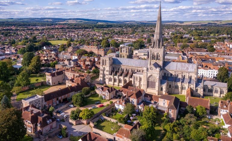 Ariel view of Chichester Cathedral