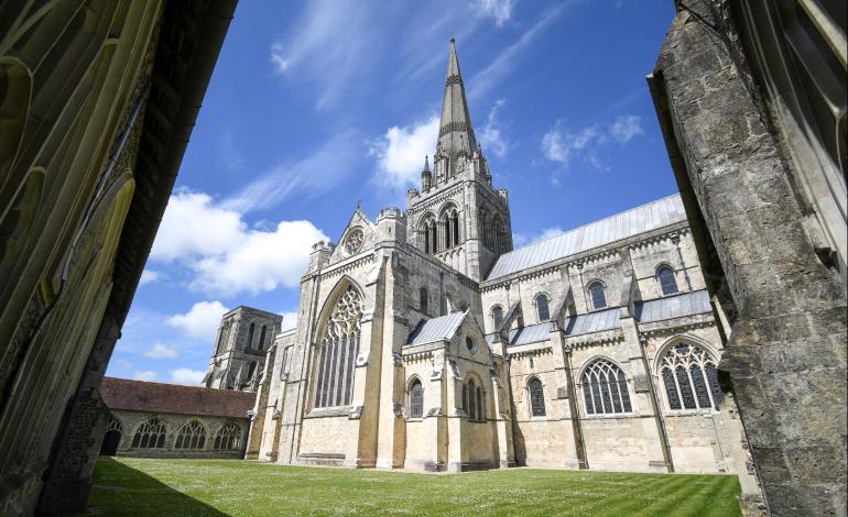 View of Chichester Cathedral from the Cloisters