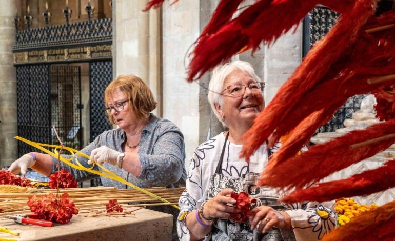 Festival of Flowers' arrangers at Chichester Cathedral