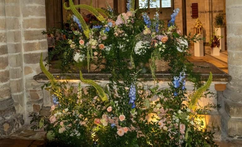 Flower display at Chichester Cathedral Festival of Flowers