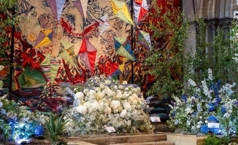 Flower display at Chichester Cathedral Festival of Flowers