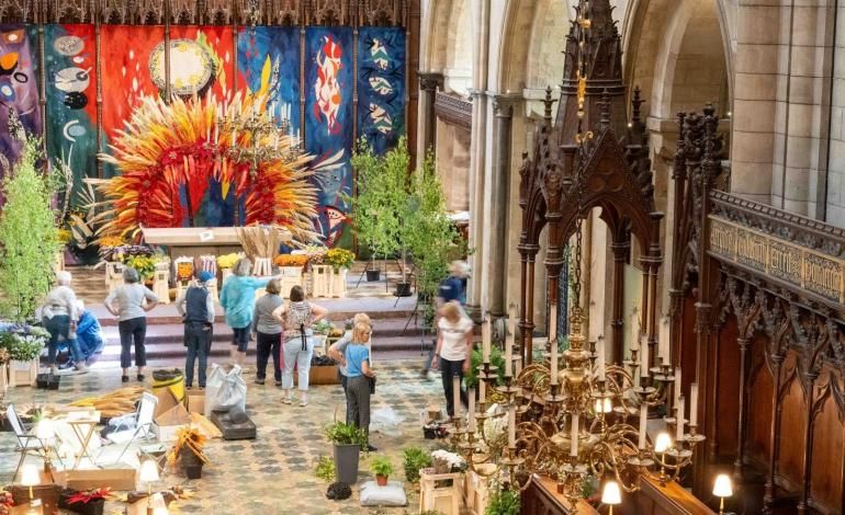 Festival of Flowers' arrangers at Chichester Cathedral