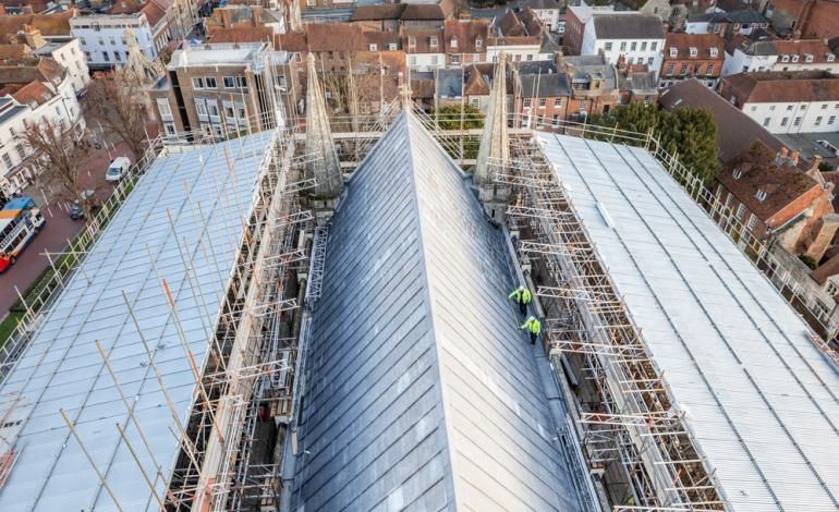 Chichester Cathedral High Roofs Phase One aerial view