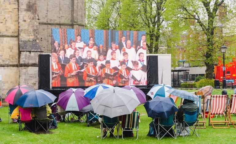 Images from the screening on the Cathedral Green