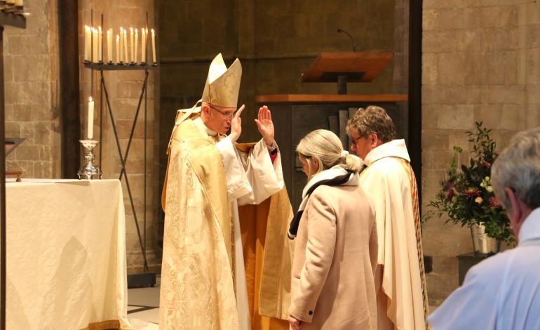 Bishop Martin Warner blesses Dean Stephen and Lizzie