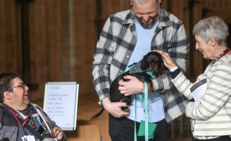 Walter meeting Cathedral Welcomers