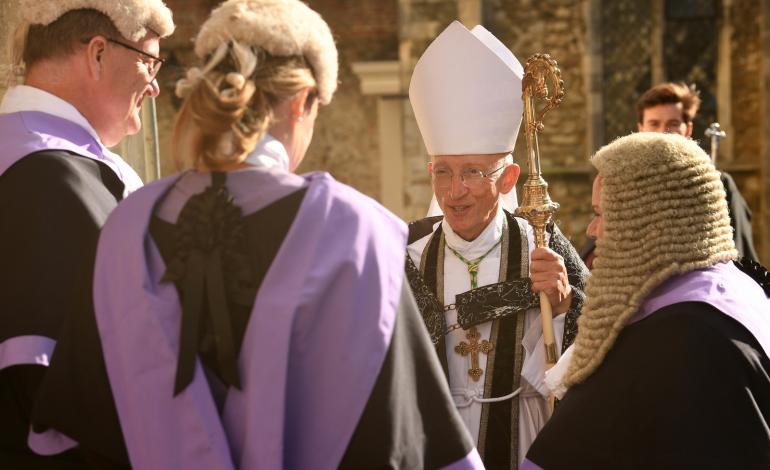 The Bishop of Chichester, The Right Reverend Dr Martin Warner speaks to civic dignataries