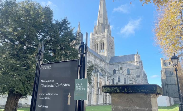 Check in on a loved one - outside cathedral
