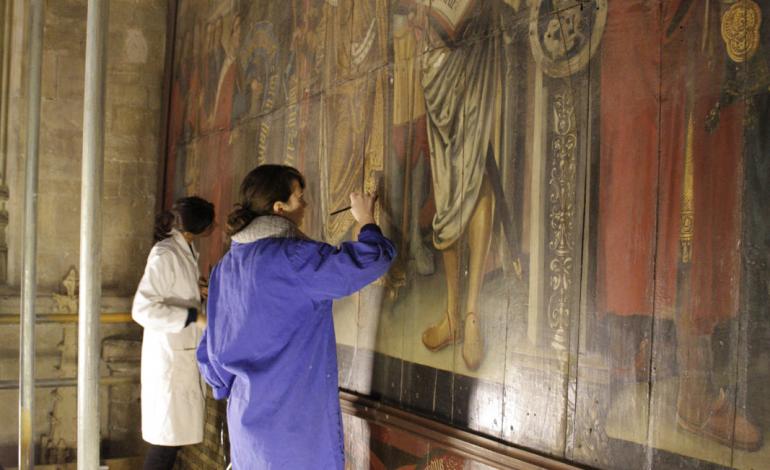 Conservators at work