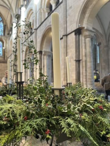 The Advent wreath close up