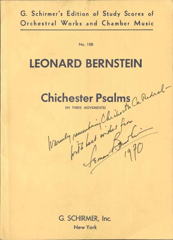A signed copy of the Chichester Psalms (Edward Milward-Oliver)