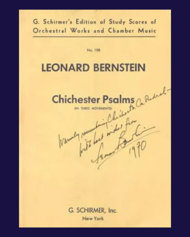 signed copy of the Chichester Psalms 