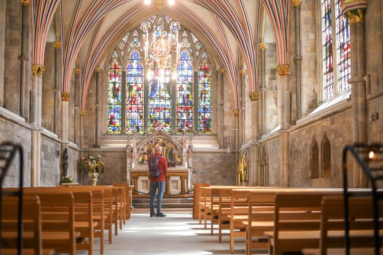 visitor at the lady chapel