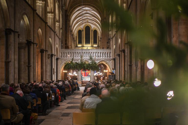 The Cathedral Nave at Christmas