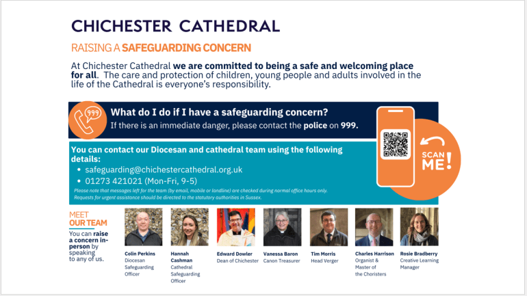 Chichester Cathedral Safeguarding Contact Poster